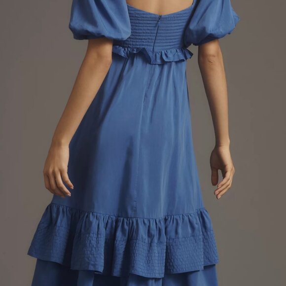 Farm Rio Short-Sleeve Sweetheart Midi Dress XS - Picture 2 of 4